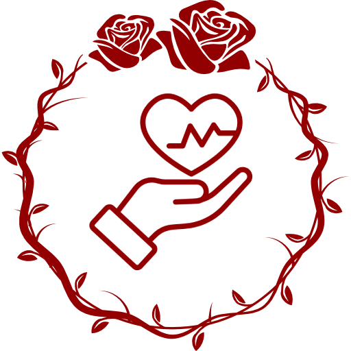 Herz und Hand mit Rosen